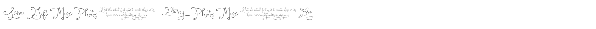Sample characters Larou Words Font